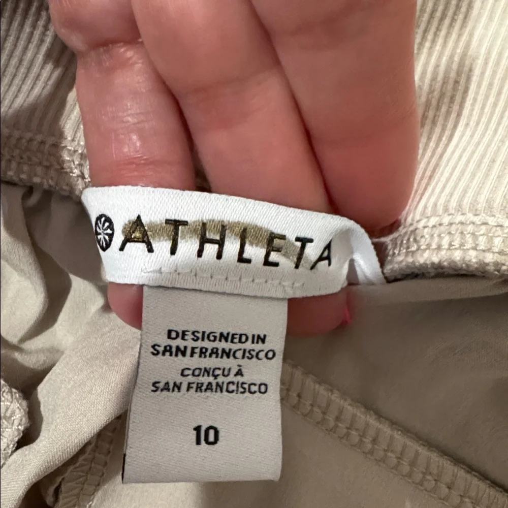 NWT Athleta Brooklyn Ankle Pant Light Tan / Ecru Size 10 - Picture 13 of 16